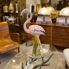 Load image into Gallery viewer, Mid-Century Life-Size Italian Glazed Ceramic Flamingo
