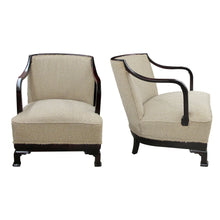 Load image into Gallery viewer, 1930s/40s Pair of Swedish Armchairs Newly Upholstered in a Bouclé Fabric