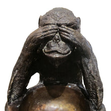 Load image into Gallery viewer, Three Wise Monkeys Bronze Sculptures “See No Evil, Hear No Evil, Speak No Evil”, Mid-Century, English