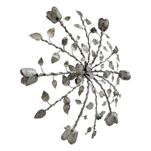 Load image into Gallery viewer, Pair of Large Silver-Painted Iron Floral Plafonniers / Wall Lights, Spanish 1950s