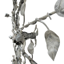 Load image into Gallery viewer, Pair of Large Silver-Painted Iron Floral Plafonniers / Wall Lights, Spanish 1950s