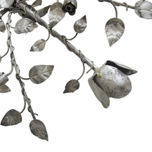 Load image into Gallery viewer, Pair of Large Silver-Painted Iron Floral Plafonniers / Wall Lights, Spanish 1950s