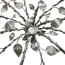 Load image into Gallery viewer, Pair of Large Silver-Painted Iron Floral Plafonniers / Wall Lights, Spanish 1950s