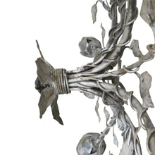 Load image into Gallery viewer, Pair of Large Silver-Painted Iron Floral Plafonniers / Wall Lights, Spanish 1950s