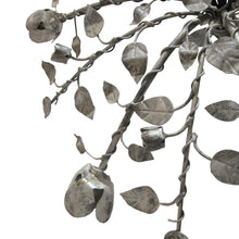 Load image into Gallery viewer, Pair of Large Silver-Painted Iron Floral Plafonniers / Wall Lights, Spanish 1950s