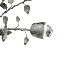 Load image into Gallery viewer, Pair of Large Silver-Painted Iron Floral Plafonniers / Wall Lights, Spanish 1950s