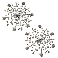 Load image into Gallery viewer, Pair of Large Silver-Painted Iron Floral Plafonniers / Wall Lights, Spanish 1950s