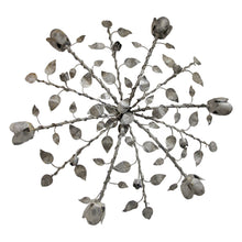 Load image into Gallery viewer, Pair of Large Silver-Painted Iron Floral Plafonniers / Wall Lights, Spanish 1950s