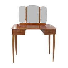 Load image into Gallery viewer, 1940s Scandinavian Vanity Dressing Table with Its Triptych Mirror