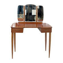 Load image into Gallery viewer, 1940s Scandinavian Vanity Dressing Table with Its Triptych Mirror