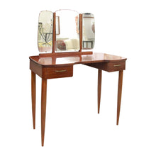 Load image into Gallery viewer, 1940s Scandinavian Vanity Dressing Table with Its Triptych Mirror