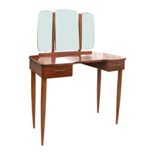 Load image into Gallery viewer, 1940s Scandinavian Vanity Dressing Table with Its Triptych Mirror