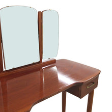 Load image into Gallery viewer, 1940s Scandinavian Vanity Dressing Table with Its Triptych Mirror