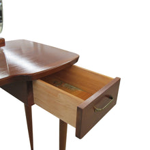 Load image into Gallery viewer, 1940s Scandinavian Vanity Dressing Table with Its Triptych Mirror