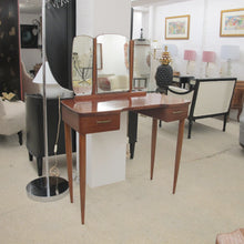 Load image into Gallery viewer, 1940s Scandinavian Vanity Dressing Table with Its Triptych Mirror