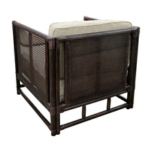 Load image into Gallery viewer, Pair of French Mid-Century Bamboo and Rattan Armchairs with Boucle Upholstery