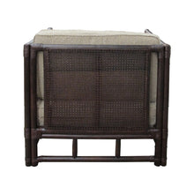 Load image into Gallery viewer, Pair of French Mid-Century Bamboo and Rattan Armchairs with Boucle Upholstery