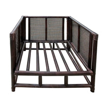 Load image into Gallery viewer, Pair of French Mid-Century Bamboo and Rattan Armchairs with Boucle Upholstery