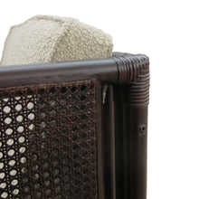 Load image into Gallery viewer, Pair of French Mid-Century Bamboo and Rattan Armchairs with Boucle Upholstery