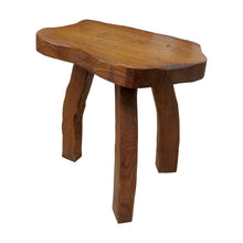 Load image into Gallery viewer, Mid-Century Set of Four Milking Stools Carved in Oak Wood, French