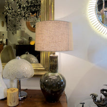 Load image into Gallery viewer, Mid-Century Modern Pair of Large Ceramic Table with Brown Glaze, Spanish