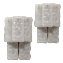 Load image into Gallery viewer, 1960s Pair of Frosted Ice Glass Two Tier Wall lights by J. T. Kalmar, Austrian