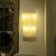 Load image into Gallery viewer, 1960s Pair of Frosted Ice Glass Two Tier Wall lights by J. T. Kalmar, Austrian