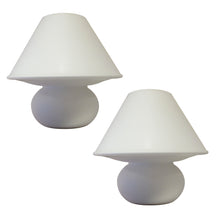 Load image into Gallery viewer, Pair of White Glass Mushroom Table Lamps by Glashütte Limburg, 1960s