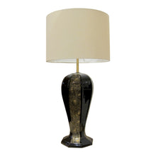 Load image into Gallery viewer, 1940s Large Pair of Black and Gold Ceramic Table lamps, Italian