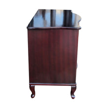 Load image into Gallery viewer, Pair of 1950s Bow-Fronted Swedish Mahogany Chests of Drawers with Brass Accents