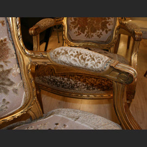 Pair of 1920s French fauteuils armchairs