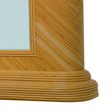Load image into Gallery viewer, 1970s Large Pencil Reed Rattan Mirror Attributed to Vivai Del Sud, Italian
