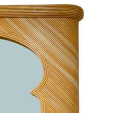 Load image into Gallery viewer, 1970s Large Pencil Reed Rattan Mirror Attributed to Vivai Del Sud, Italian