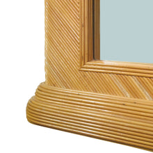 Load image into Gallery viewer, 1970s Large Pencil Reed Rattan Mirror Attributed to Vivai Del Sud, Italian