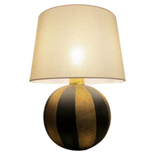 Load image into Gallery viewer, 1950s Pair of Spherical Black and Gold Ceramic Table lamps, Italian