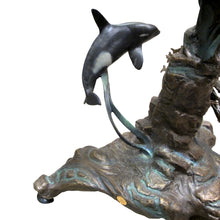 Load image into Gallery viewer, 1980s Side Table with bronze casts of Earth, Sea, Air Animals, American