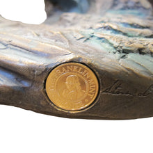 Load image into Gallery viewer, 1980s Side Table with bronze casts of Earth, Sea, Air Animals, American