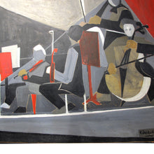 Load image into Gallery viewer, 1950 Very large Oil on Canvas “L’Orchestre” by Francois Jacquemin, French