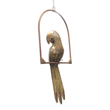 Load image into Gallery viewer, 1970s Brass Parrot Sculpture On a Perch by Sergio Bustamante, Mexican