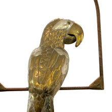 Load image into Gallery viewer, 1970s Brass Parrot Sculpture On a Perch by Sergio Bustamante, Mexican