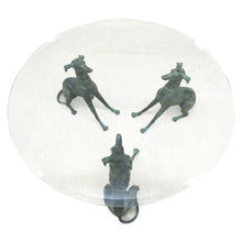 Load image into Gallery viewer, 1950s Belgian Coffee Table with Bronze Whippet Sculptures and Glass Top