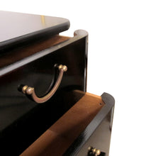 Load image into Gallery viewer, 1950s Swedish Black Polished Chest of Drawers with Brass Handles