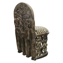 Load image into Gallery viewer, Early 1900s Hand-Carved African Tribal Chairs with Intricate Figurative Detailing
