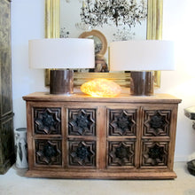 Load image into Gallery viewer, 1960s Spanish Sideboard with Geometric Carved Doors