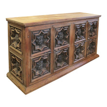 Load image into Gallery viewer, 1960s Spanish Sideboard with Geometric Carved Doors