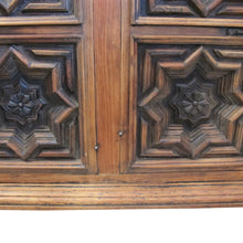 Load image into Gallery viewer, 1960s Spanish Sideboard with Geometric Carved Doors