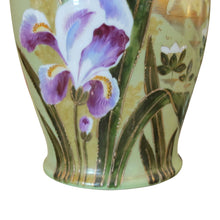 Load image into Gallery viewer, Pair of 1930s French Art Deco Hand-Painted Glass Vases with Irises