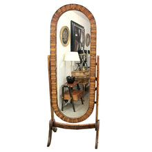 Load image into Gallery viewer, Mid-Century French Bamboo Cheval Mirror, 1960s