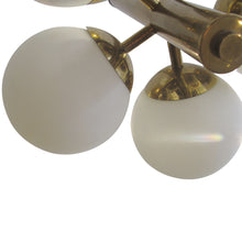 Load image into Gallery viewer, 1950s Swedish Brass Ceiling Light with Five Opal Glass Globes
