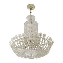 Load image into Gallery viewer, Austrian Art Deco Crystal Basket Chandelier with Faceted Beads, 1930s
